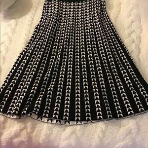 Black and White Sweater Knit Skirt